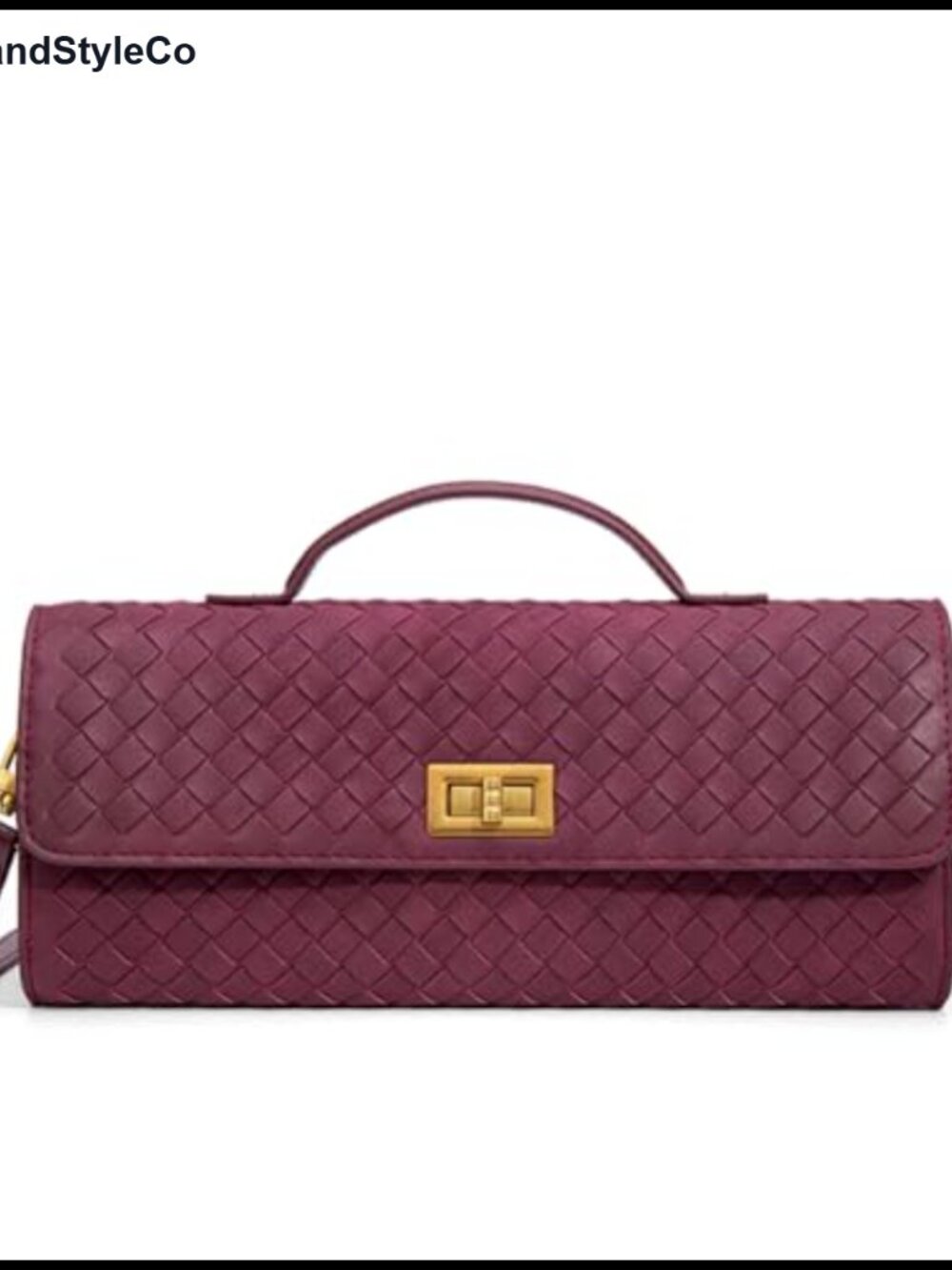Handwoven Leather Evening Clutch Crossbody Purse Minimalist